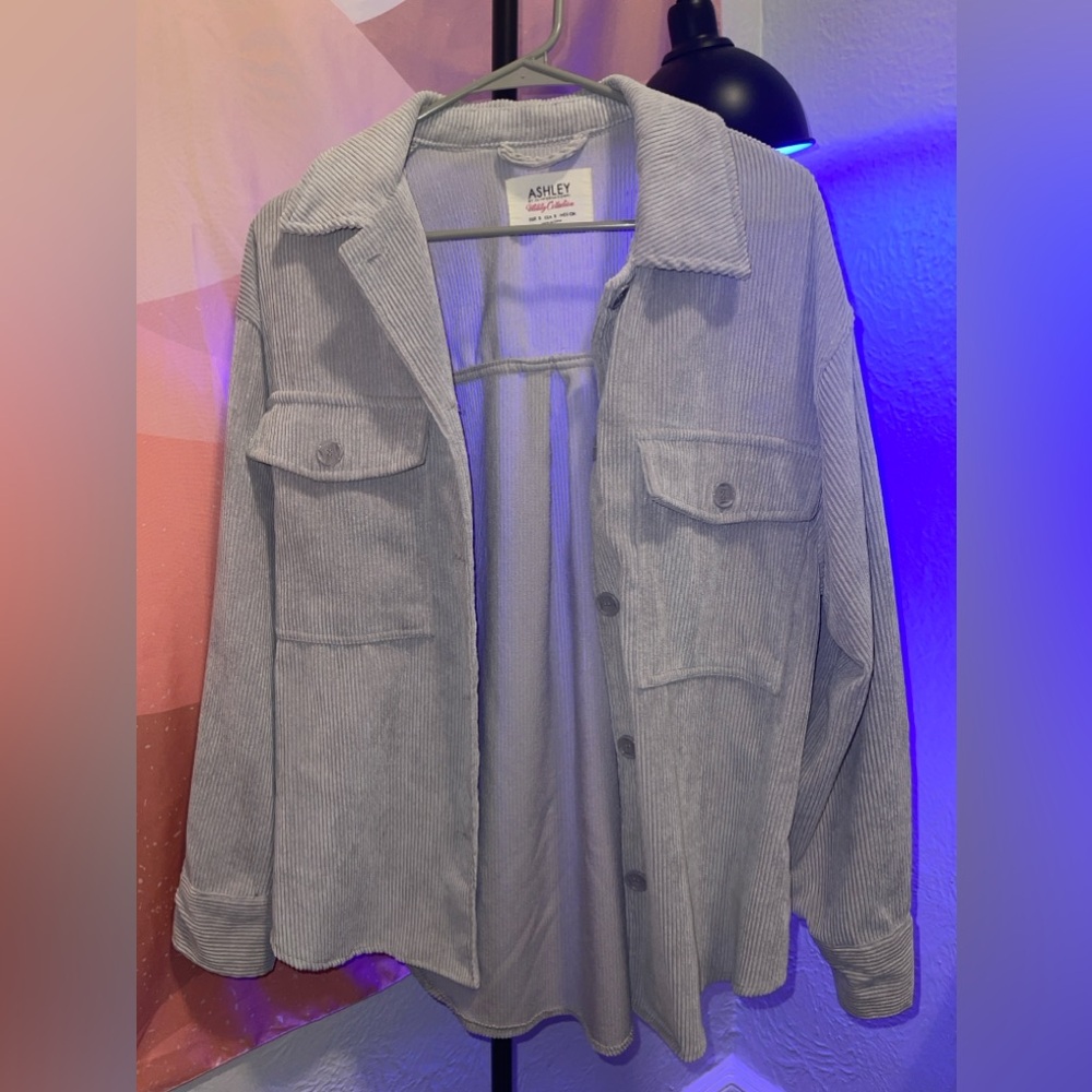 Lavender Light Purple Oversized Corduroy Jacket